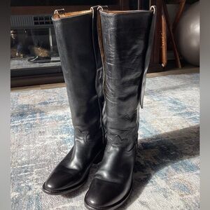 Vintage Men’s Tony Lama Model #6295 Black 18” Cowboy Boots